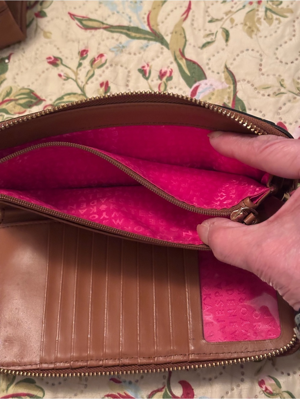 kate spade Cognac Brown Leather Tote with Matching Zip Wallet - Picture 14 of 14